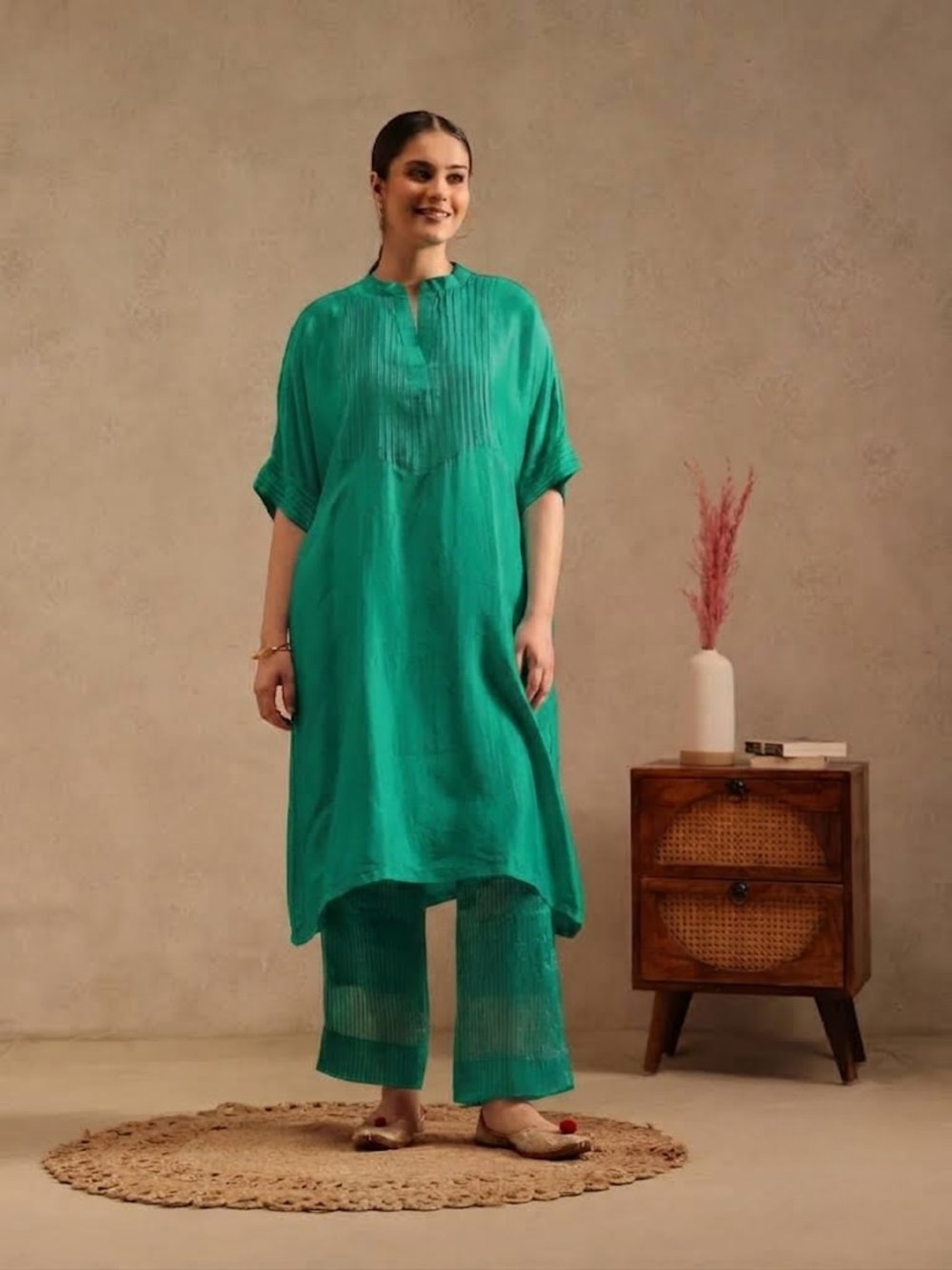 Emereld Green - Soft Silk Kurta Set