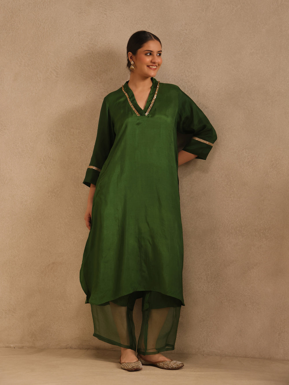 Forest Green - Detailing Kurta Set