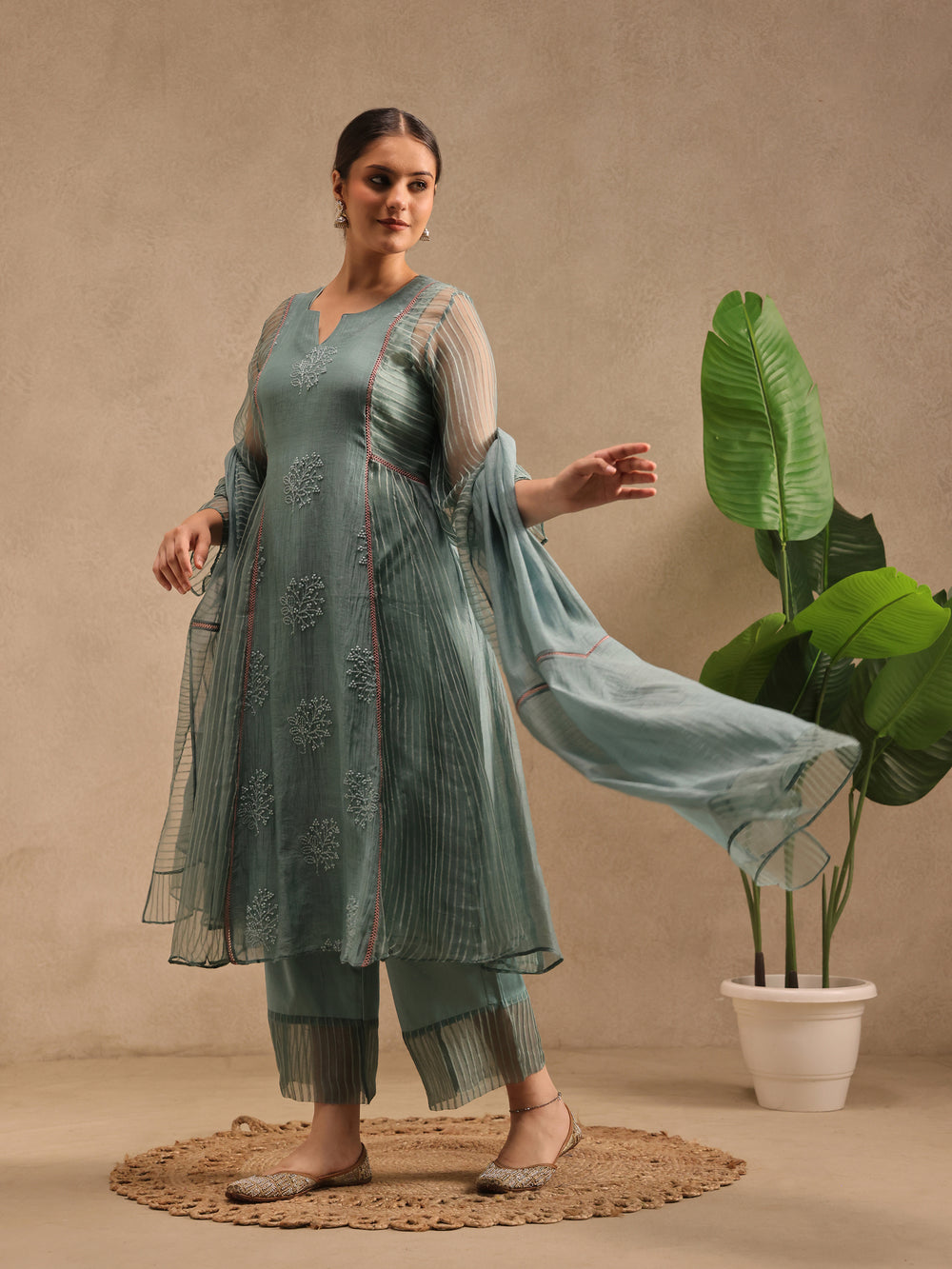 Moss Blue - Akshara Kurta Set