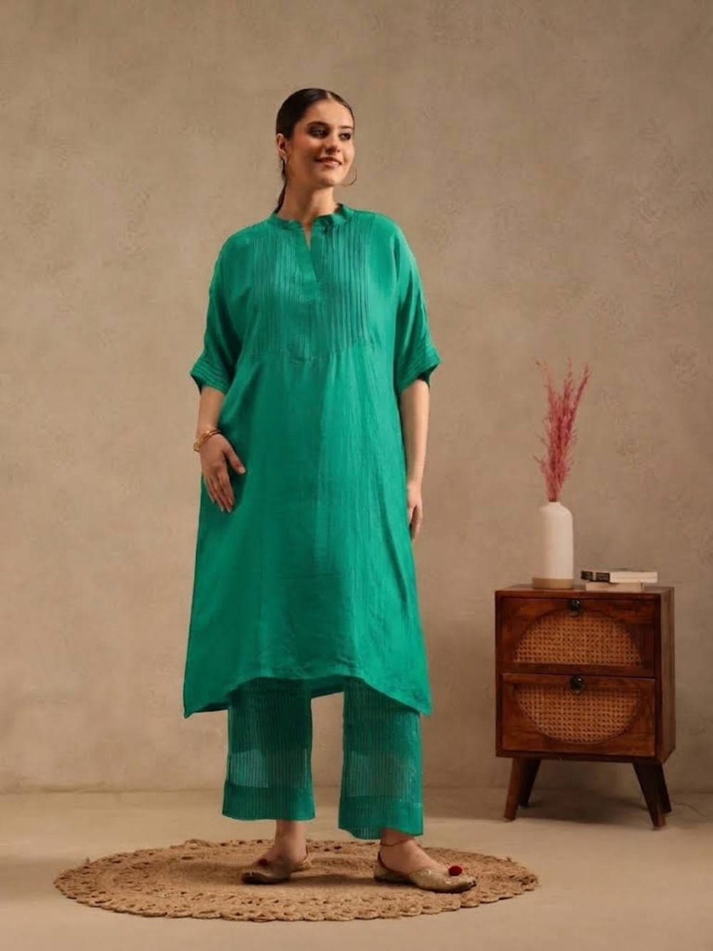 Emereld Green - Soft Silk Kurta Set