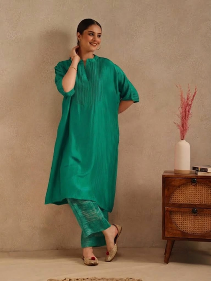 Emereld Green - Soft Silk Kurta Set