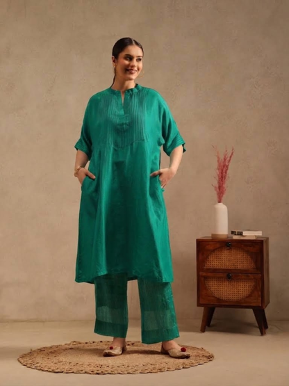 Emereld Green - Soft Silk Kurta Set