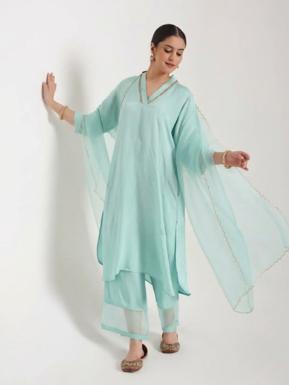 Artic Blue - Detailing Kurta Set