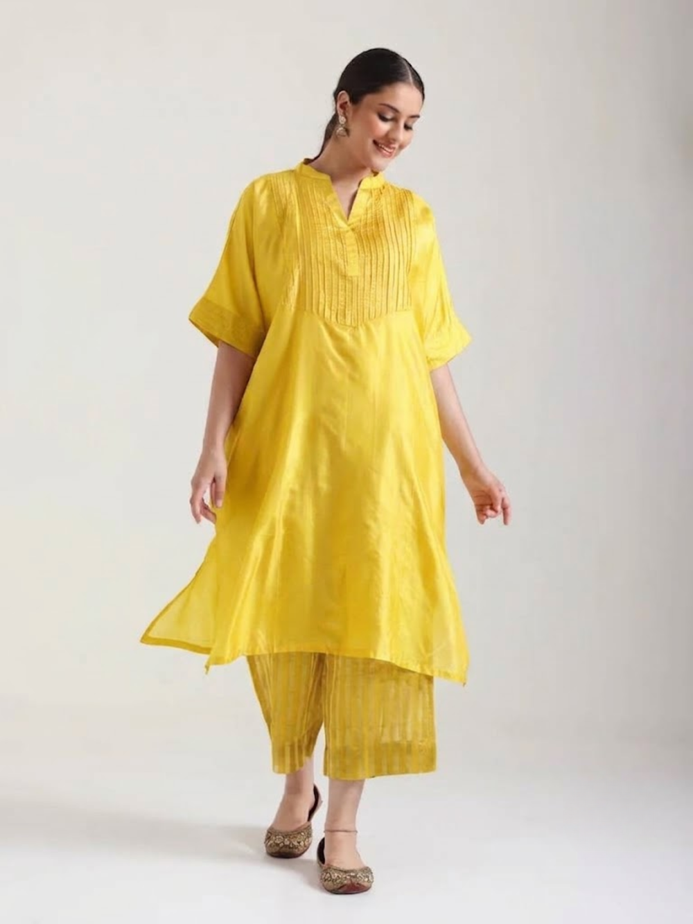 Sunshine Yellow - Soft Silk Kurta Set