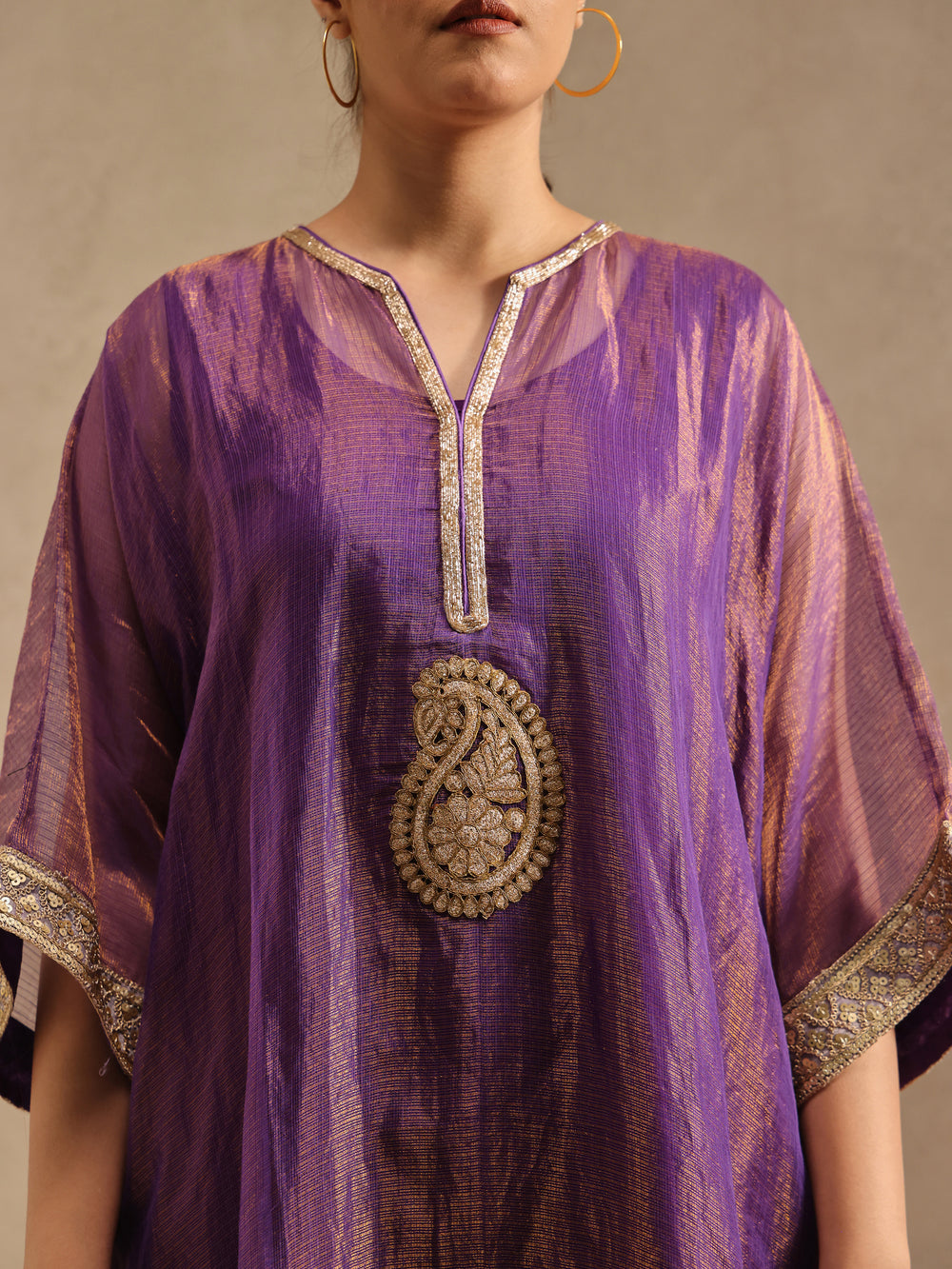Purple - Sutra Kaftan Set