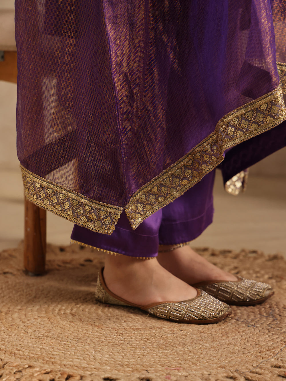 Purple - Sutra Kaftan Set