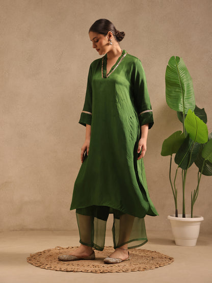 Forest Green - Detailing Kurta Set