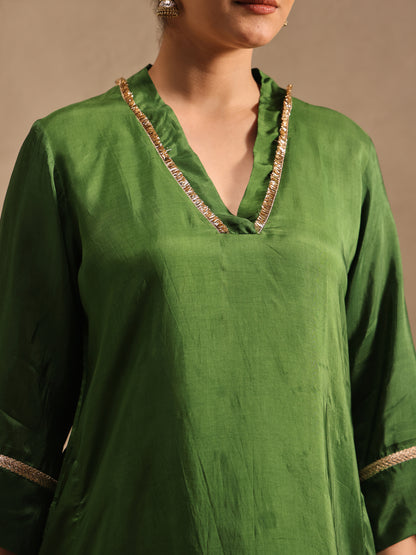 Forest Green - Detailing Kurta Set