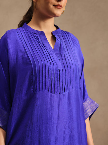 Blue - Soft Silk Kurta Set