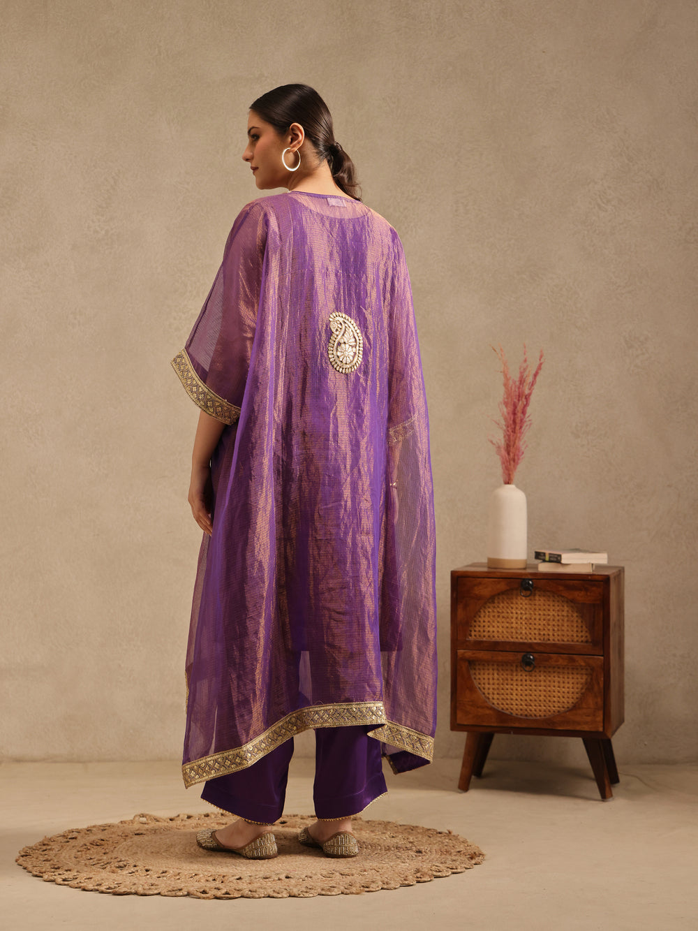 Purple - Sutra Kaftan Set