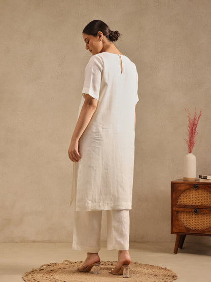Naturally Vanilla Linen Kurta Set