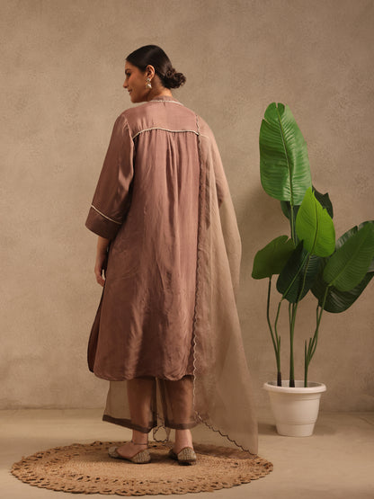 Mocha - Detailing Kurta Set