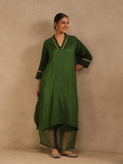 Forest Green - Detailing Kurta Set