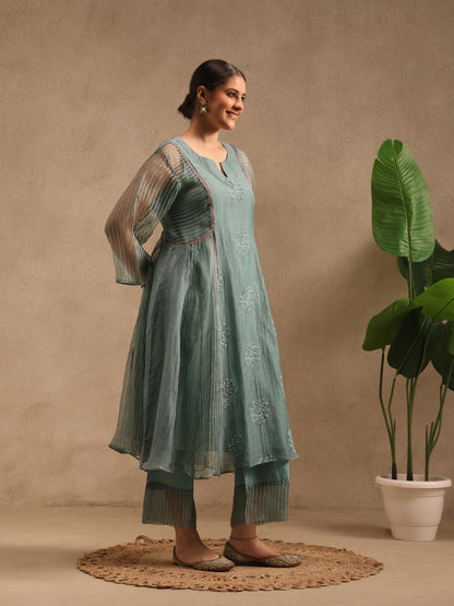 Moss Blue - Akshara Kurta Set