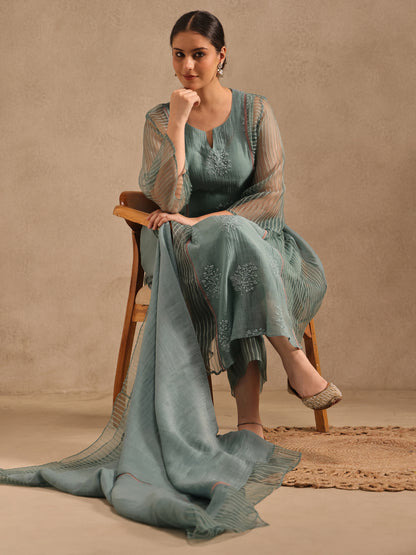 Moss Blue - Akshara Kurta Set