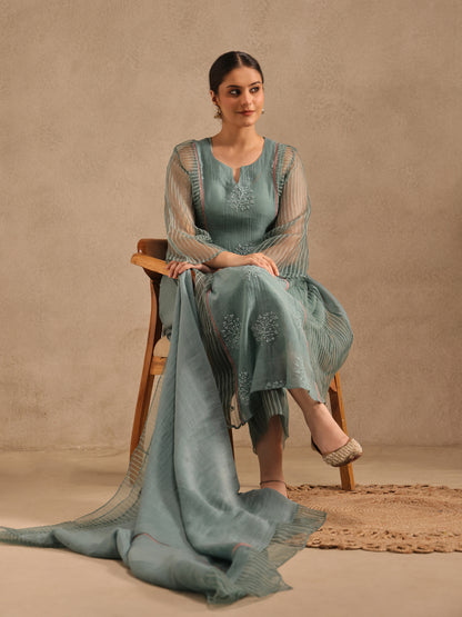 Moss Blue - Akshara Kurta Set