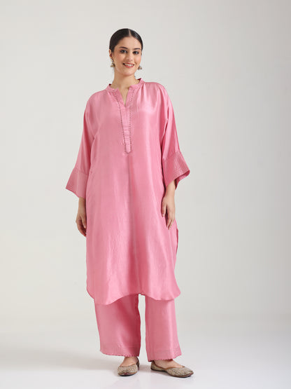 Blossom Pink Embellishment - Silk Kurta Set