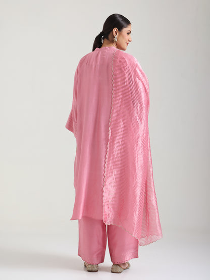 Blossom Pink Embellishment - Silk Kurta Set