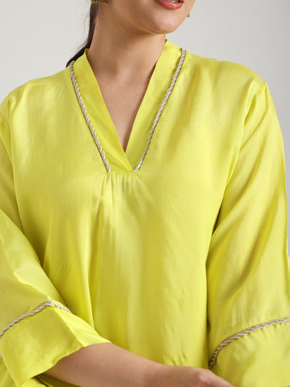 Lime Green - Detailing Kurta Set