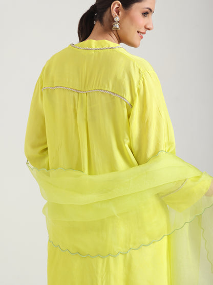 Lime Green - Detailing Kurta Set