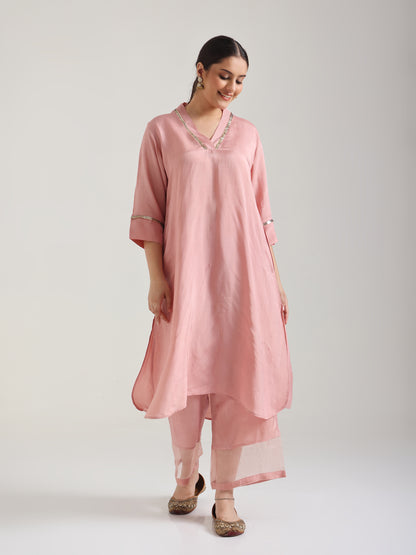 Sand Pink - Detailing Kurta Set