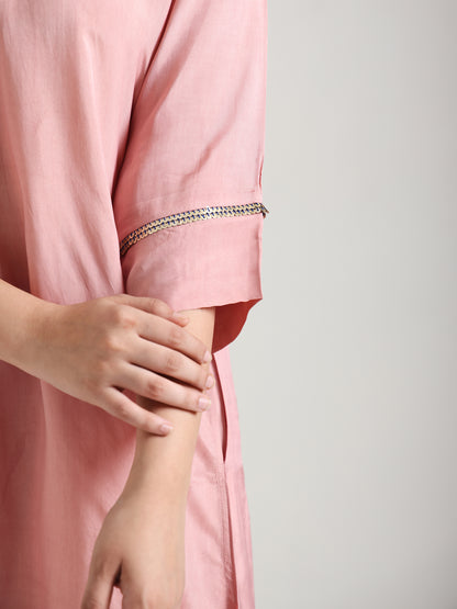 Sand Pink - Detailing Kurta Set