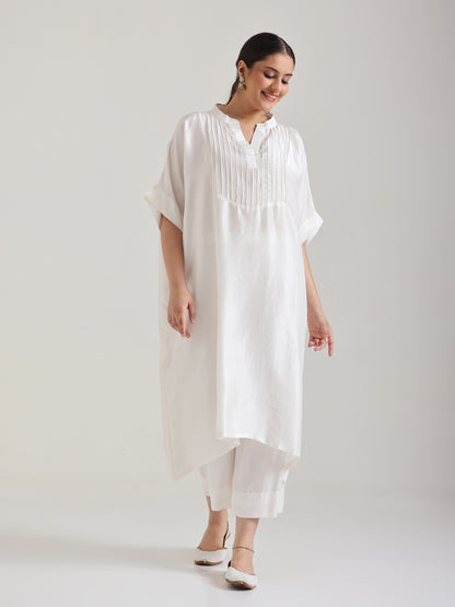 White - Soft Silk Kurta set