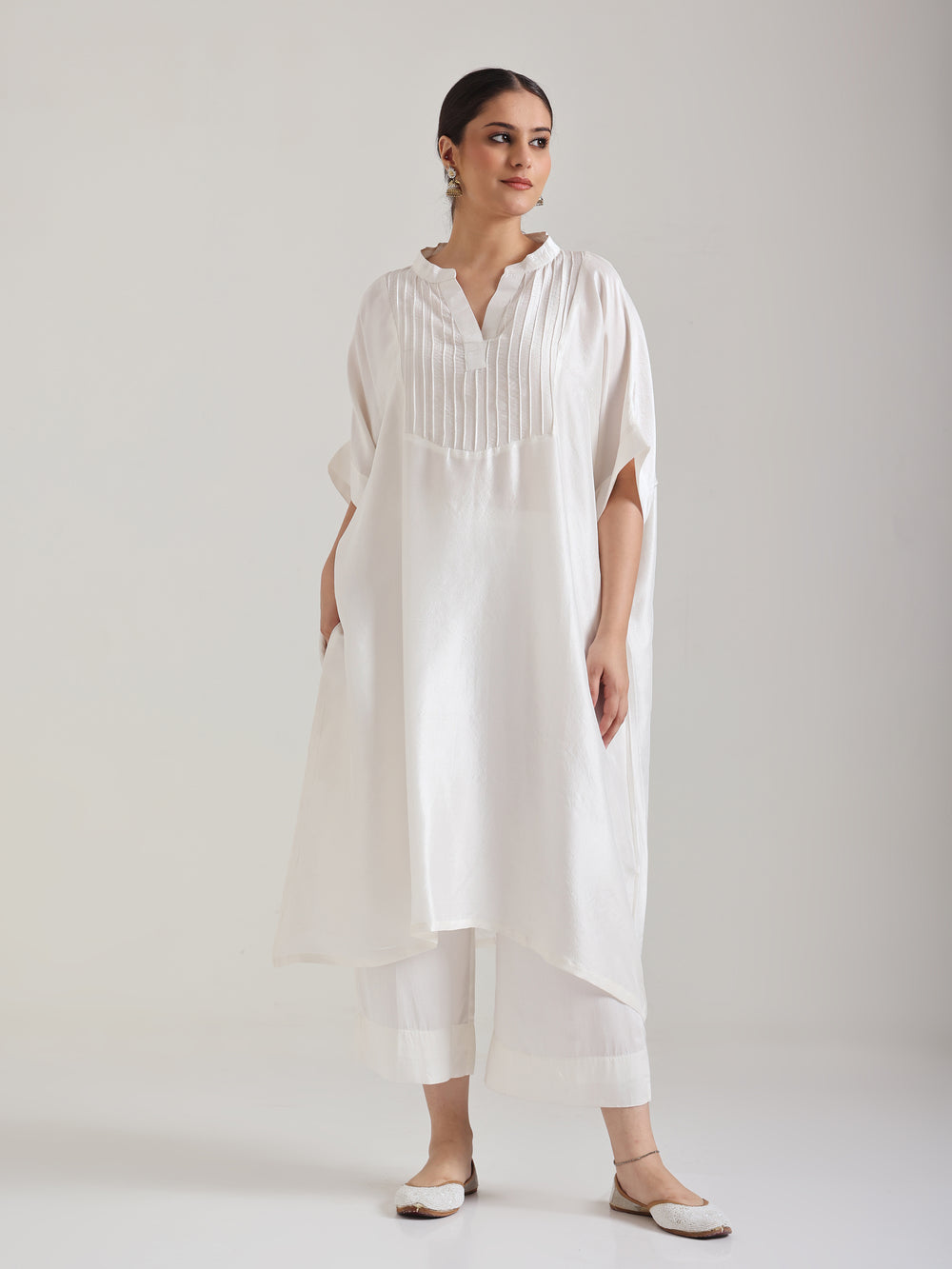 White - Soft Silk Kurta set