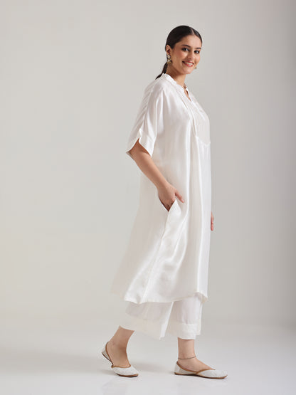 White - Soft Silk Kurta set