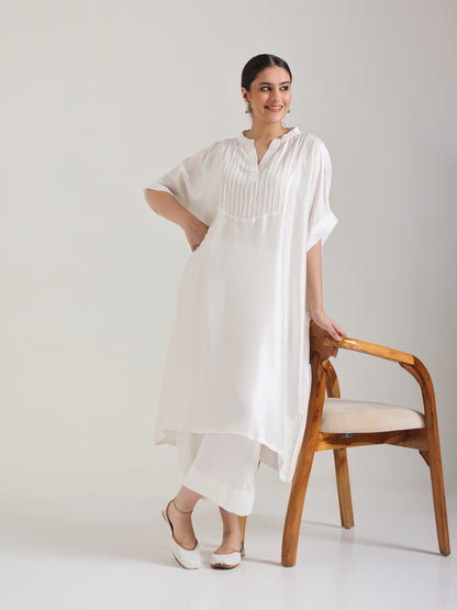 White - Soft Silk Kurta set