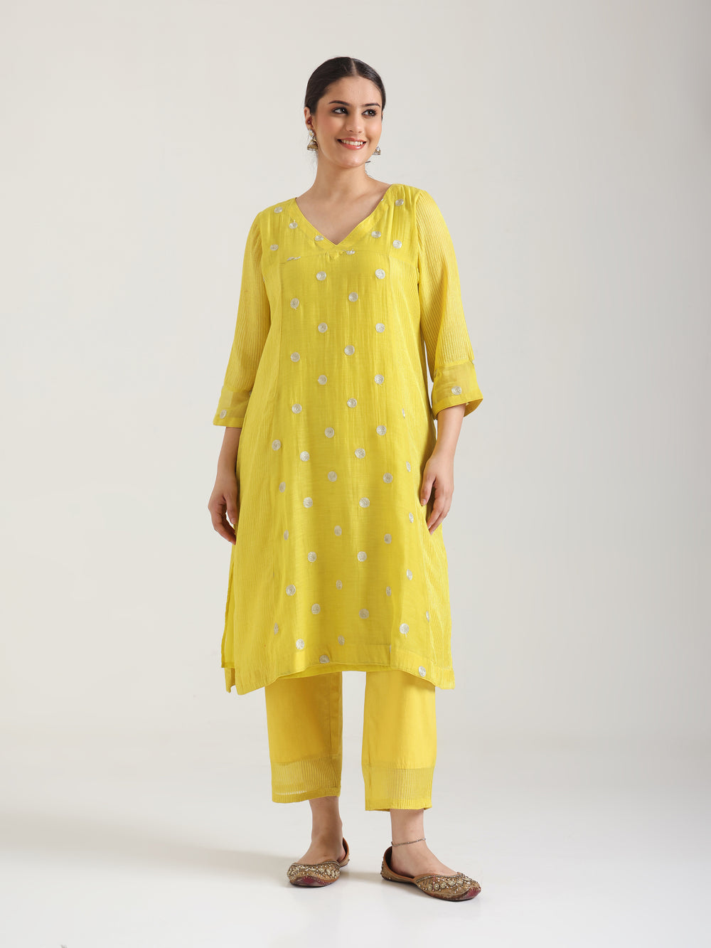 Lime Yellow - Akshara Kurta Set