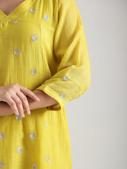 Lime Yellow - Akshara Kurta Set