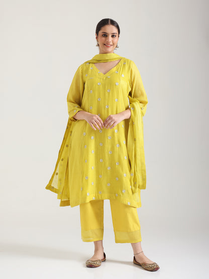 Lime Yellow - Akshara Kurta Set