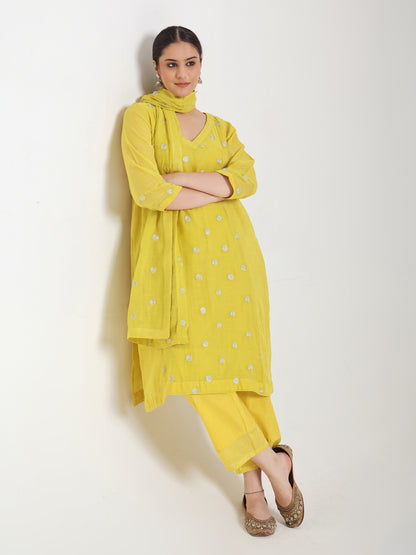 Lime Yellow - Akshara Kurta Set