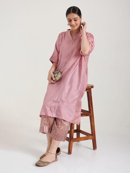 Moss Pink  - Soft Silk Kurta Set