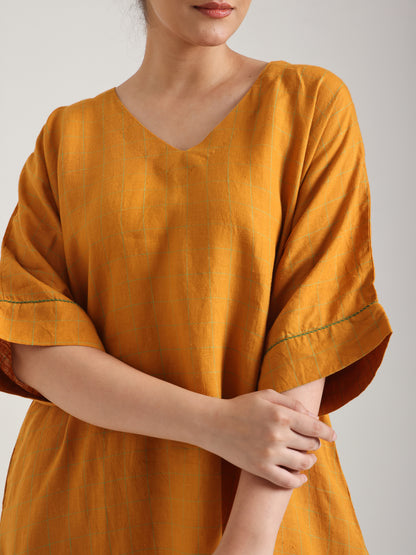 Mustard - Aroha  Linen Kurta Set