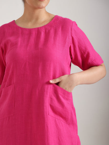 Naturally Pink Linen Kurta Set