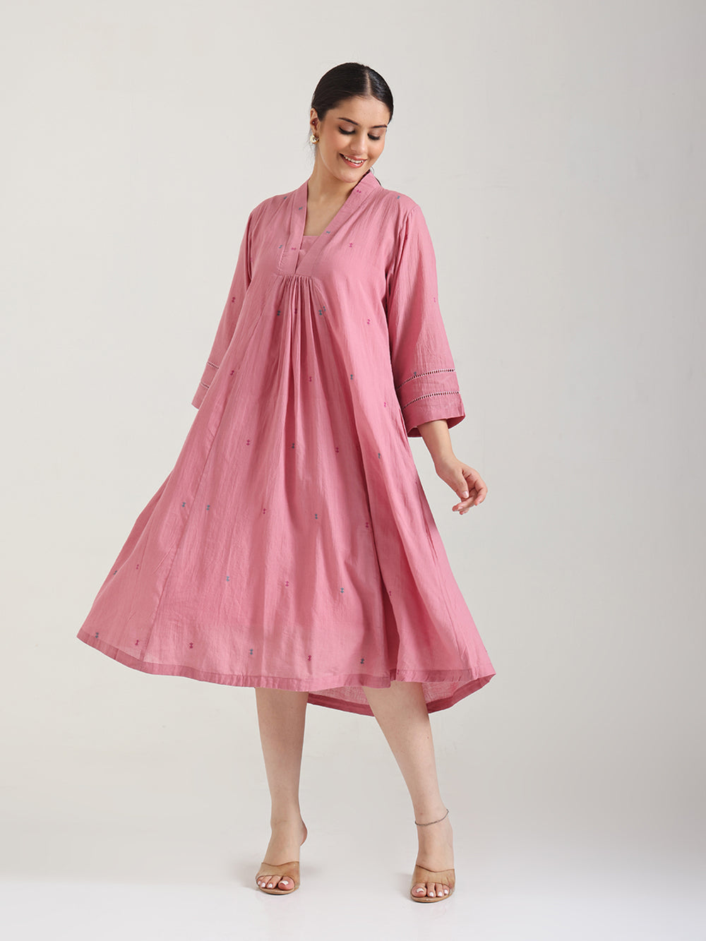Dusty Pink - Katha Jamdani Dress
