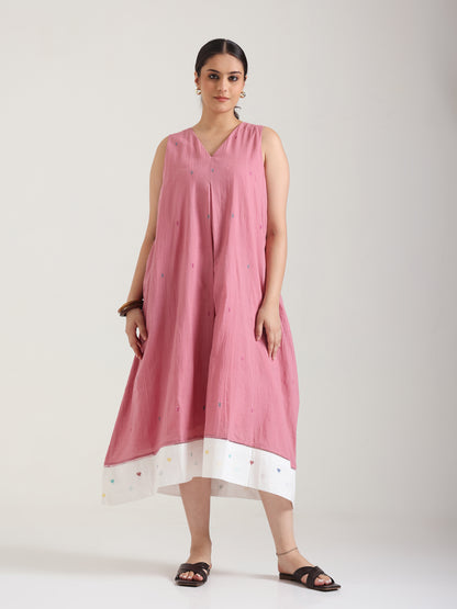 Dusty Pink - Katha Jamdani Sleeveless