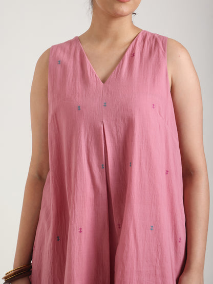 Dusty Pink - Katha Jamdani Sleeveless