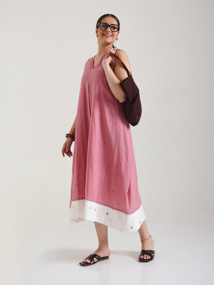 Dusty Pink - Katha Jamdani Sleeveless