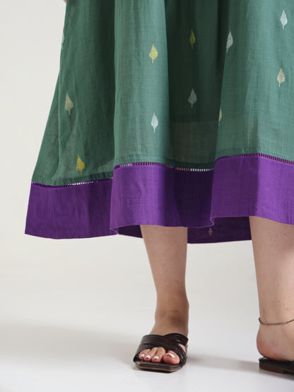 Green - Katha Jamdani Dress Sleeveless