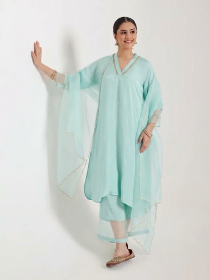Artic Blue - Detailing Kurta Set