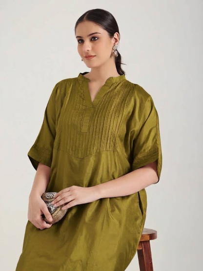 Mehndi Green - Soft Silk Kurta Set