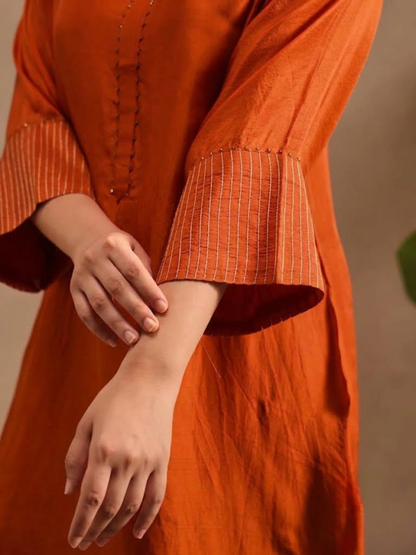 Burnt Orange Embellishment - Silk Set
