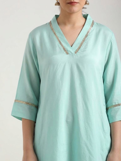 Artic Blue - Detailing Kurta Set