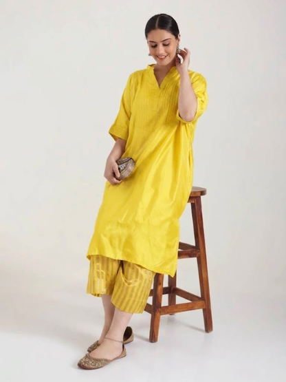 Sunshine Yellow - Soft Silk Kurta Set