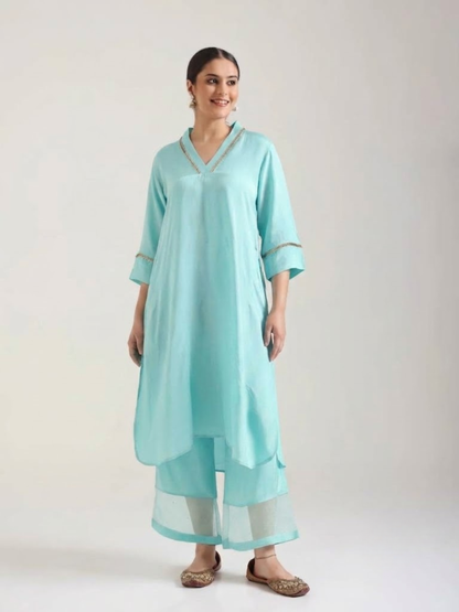 Artic Blue - Detailing Kurta Set