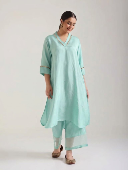 Artic Blue - Detailing Kurta Set