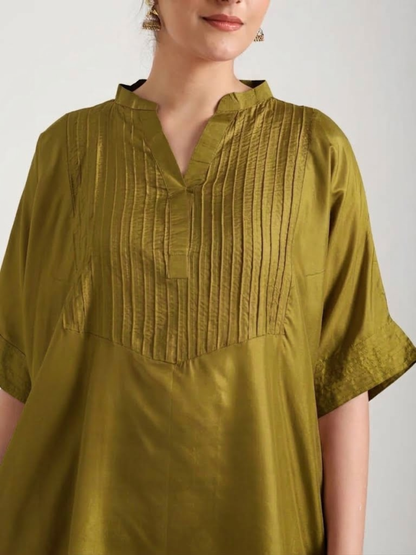 Mehndi Green - Soft Silk Kurta Set